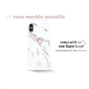 Loopy case for iPhone X/XS in rose metallic + bag
